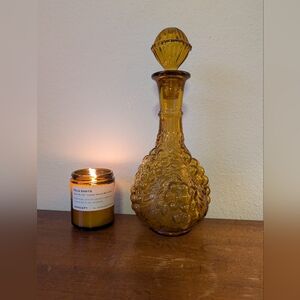 Vintage Amber Fruit Decanter